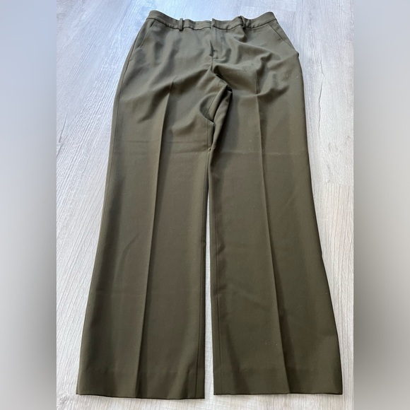 Ralph Lauren Straight-Leg Wool Trouser Pants in Dark Brown size 10 - Picture 2 of 10